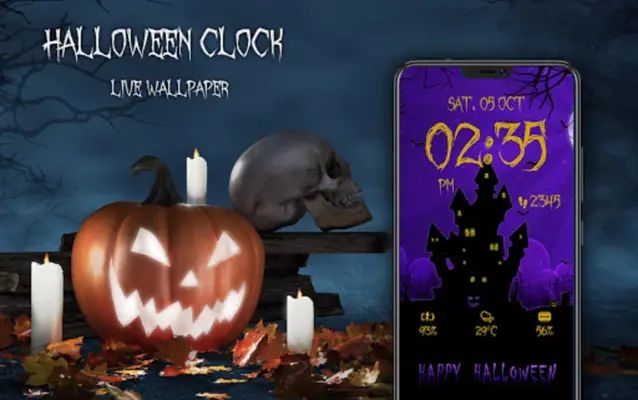 Halloween Spooky Digital Clock android App screenshot 9