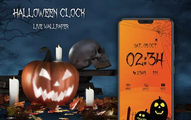 Halloween Spooky Digital Clock android App screenshot 10