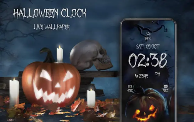 Halloween Spooky Digital Clock android App screenshot 11