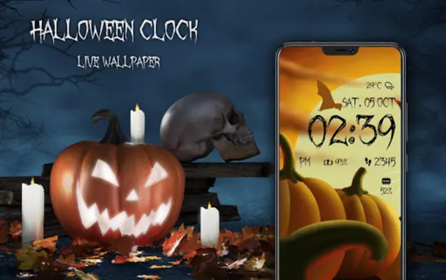 Halloween Spooky Digital Clock android App screenshot 3