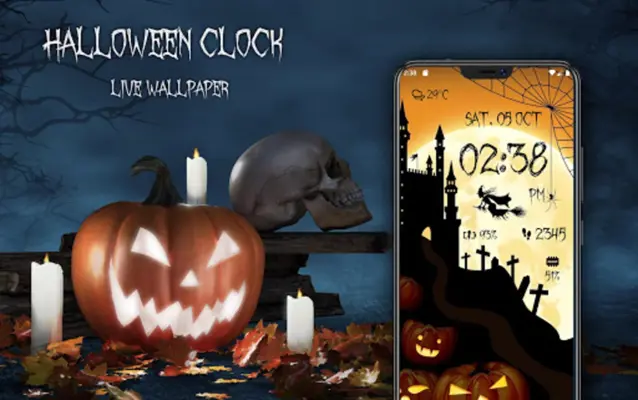 Halloween Spooky Digital Clock android App screenshot 5