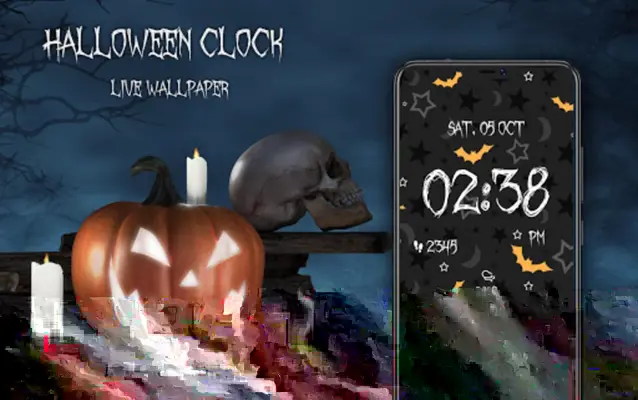 Halloween Spooky Digital Clock android App screenshot 6