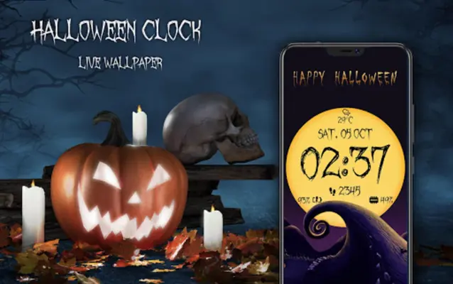 Halloween Spooky Digital Clock android App screenshot 8